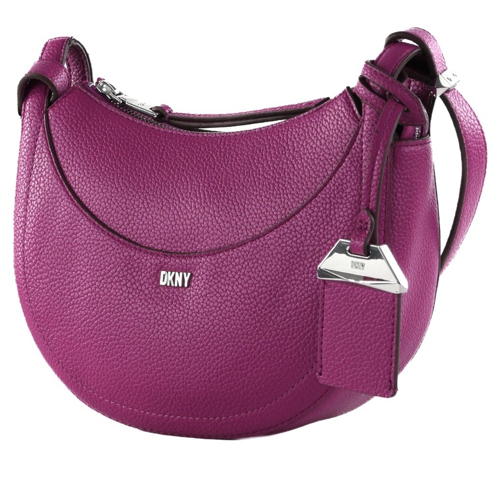 NEW DKNY Barbara Top-Zip Crossbody Purple – Stylish Hobo Bag